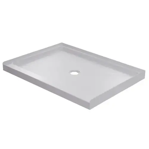 48 In. X 34 In. Shower Base, Center Drain, White 48 In. X 34 In. Shower Base, Center Drain, White