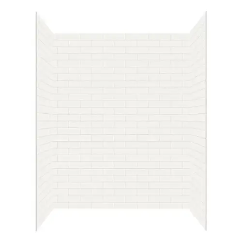 60 In. W X 32 In. D X 78 In. H 4-Piece Glue Up Alcove Shower Wall Semi Smooth, Subway Tile Patter, White 60 In. W X 32 In. D X 78 In. H 4-Piece Glue Up Alcove Shower Wall Semi Smooth, Subway Tile Patter, White