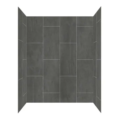 60 In. W X 32 In. D X 78 In. H 4-Piece Glue Up Alcove Shower Wall Semi Smooth, Slate 60 In. W X 32 In. D X 78 In. H 4-Piece Glue Up Alcove Shower Wall Semi Smooth, Slate