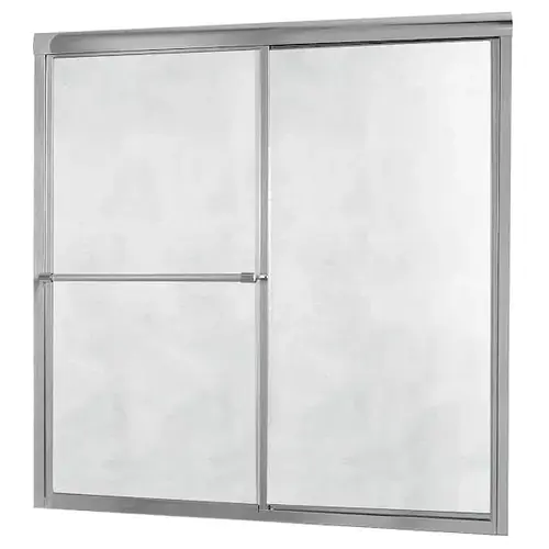 Raleigh 58 In. H X 56 In. To 60 In. W Framed Bypass Shower Door, Obscure Glass, Silver Finish Raleigh 58 In. H X 56 In. To 60 In. W Framed Bypass Shower Door, Obscure Glass, Silver Finish