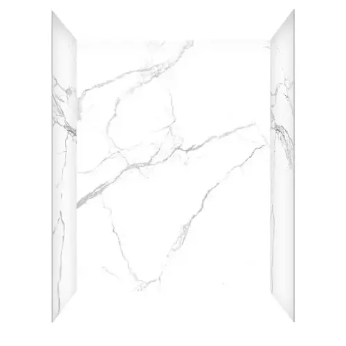 60 In. W X 32 In. D X 78 In. H 4-Piece Glue Up Alcove Tub Wall Smooth, Marble Pattern, White 60 In. W X 32 In. D X 78 In. H 4-Piece Glue Up Alcove Tub Wall Smooth, Marble Pattern, White