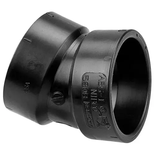 1-1/2 In. ABS DWV All Hub 22-1/2 degree Degree Elbow Fitting 1-1/2 In. ABS DWV All Hub 22-1/2 degree Degree Elbow Fitting
