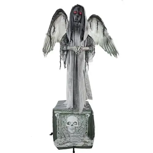 5 ft5" Animatronic Haunted Angel Statue With Lights And Sound 5 ft5" Animatronic Haunted Angel Statue With Lights And Sound