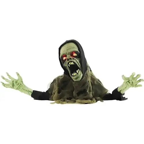 21" Animatronic Zombie Groundbreaker With Flashing LED Lights 21" Animatronic Zombie Groundbreaker With Flashing LED Lights