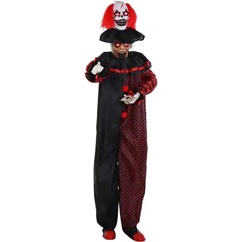 6 ft Animatronic Pop-Up Two-Headed Clown With Light-Up Eyes 6 ft Animatronic Pop-Up Two-Headed Clown With Light-Up Eyes