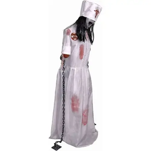 5 ft2" Animatronic Convulsing Nurse With Motion-Activated Sounds 5 ft2" Animatronic Convulsing Nurse With Motion-Activated Sounds
