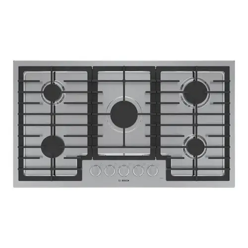 500 Series 36 In. Gas Cooktop In Stainless Steel With 5-Burners 500 Series 36 In. Gas Cooktop In Stainless Steel With 5-Burners