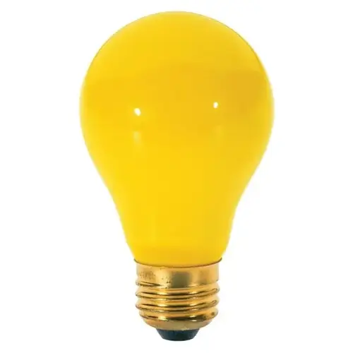 60 Watt A19 Incandescent Bug Bulb, Medium Base, Yellow - pack of 24 60 Watt A19 Incandescent Bug Bulb, Medium Base, Yellow - pack of 24