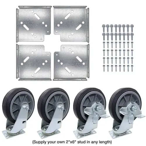 Wood Dolly Kit With 6" Solid Rubber Casters Wood Dolly Kit With 6" Solid Rubber Casters