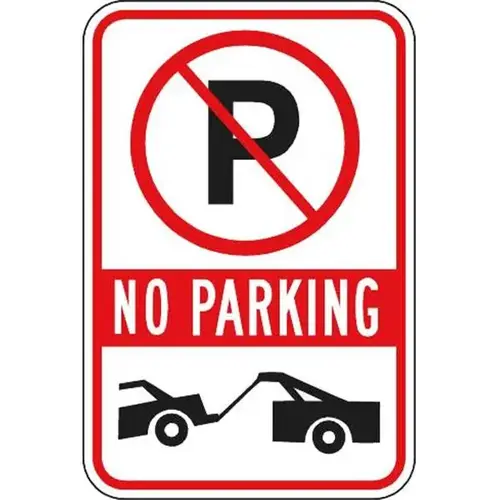 No Parking/Tow Graphic Sign, Non-Reflective, 12 X 18" No Parking/Tow Graphic Sign, Non-Reflective, 12 X 18"