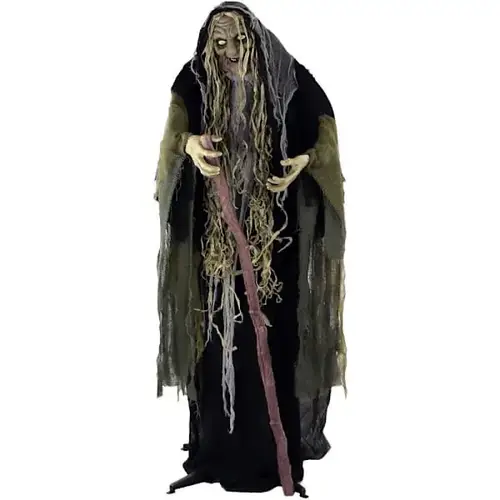 5 ft8" Poseable Swamp Witch With Lights And Sound 5 ft8" Poseable Swamp Witch With Lights And Sound
