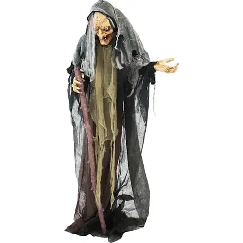 5 ft3" Poseable Witch With Lights And Sound 5 ft3" Poseable Witch With Lights And Sound