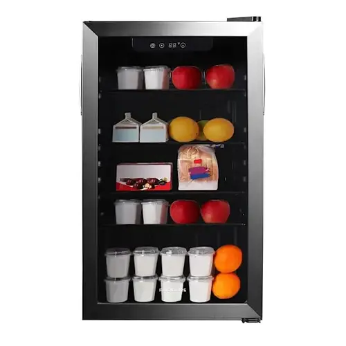 3.4 Cu. Ft. Glass Door Compact Refrigerator, Stainless Steel 3.4 Cu. Ft. Glass Door Compact Refrigerator, Stainless Steel