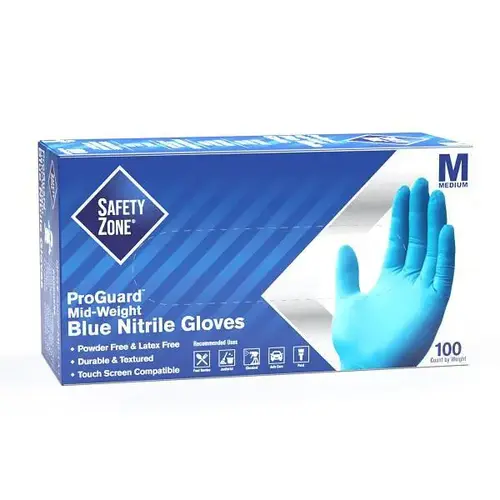 Medium Blue Powder-Free Nitrile Disposable Gloves - pack of 100 Medium Blue Powder-Free Nitrile Disposable Gloves - pack of 100