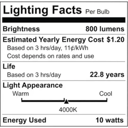 60w Equiv. A19 Pin G2u4 Base Dimmable And Enclosed Rated Led Light Bulb - pack of 6 60w Equiv. A19 Pin G2u4 Base Dimmable And Enclosed Rated Led Light Bulb - pack of 6