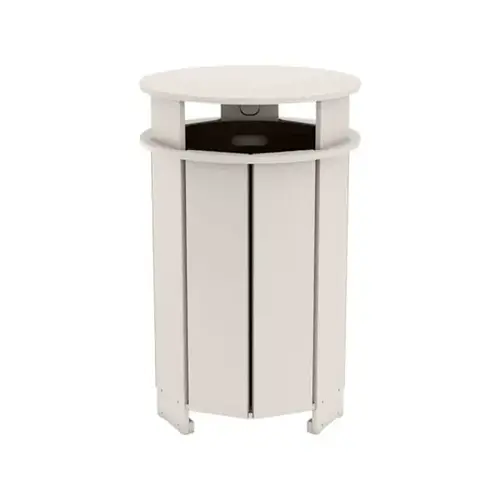 Mainstay Industrial Round Trash Bin And Liner-Cloud Mainstay Industrial Round Trash Bin And Liner-Cloud