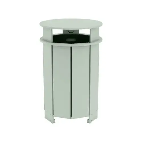 Mainstay Industrial Round Trash Bin And Liner-Sage Green Mainstay Industrial Round Trash Bin And Liner-Sage Green