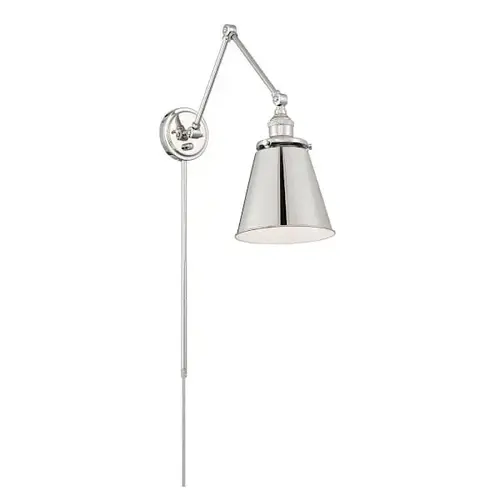 Bayard Swing Arm Fixture With Switch, Medium Base, Polished Nickel Bayard Swing Arm Fixture With Switch, Medium Base, Polished Nickel