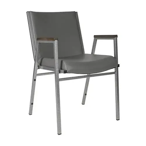 Hercules Heavy Duty Gray Vinyl Stack Chair With Arms Hercules Heavy Duty Gray Vinyl Stack Chair With Arms
