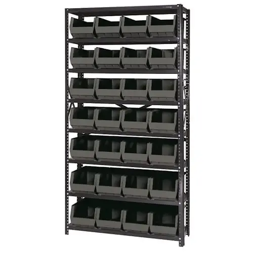 Bin Shelving Unit 12x36x75" 8 Heavy Duty Shelves/28 Bins Bin Shelving Unit 12x36x75" 8 Heavy Duty Shelves/28 Bins
