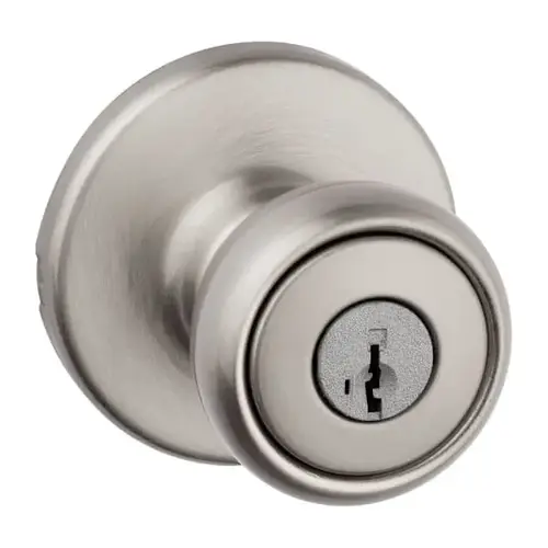 Tylo Keyed Entry Knob With Pin And Tumbler In Satin Nickel - pack of 6 Tylo Keyed Entry Knob With Pin And Tumbler In Satin Nickel - pack of 6