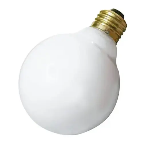 25 Watt G25 Incandescent Bulb, Dimmable, Medium Base, White - pack of 6 25 Watt G25 Incandescent Bulb, Dimmable, Medium Base, White - pack of 6