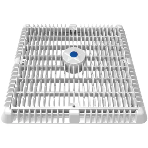 12" Square Wave Anti-Entrapment Suction Outlet Cover, Vented Riser Ring and Mud Frame, White 12" Square Wave Anti-Entrapment Suction Outlet Cover, Vented Riser Ring and Mud Frame, White