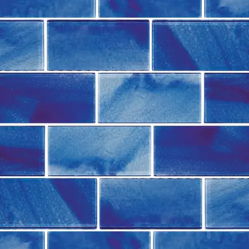 2" X 4" Subway Glass Tile Blends Stratus Blue Green 2" X 4" Subway Glass Tile Blends Stratus Blue Green