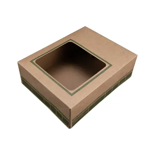FiberPac Take-Out Box Tuck-Top With Flat Lid 9.25X7.375X3.125 IN PCF Kraft Rectangle - pack of 200 FiberPac Take-Out Box Tuck-Top With Flat Lid 9.25X7.375X3.125 IN PCF Kraft Rectangle - pack of 200
