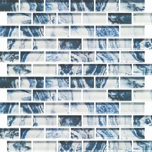 1" x 2" Deerfield Florida Beaches Glass, Glass Mosaic, 11 SQFT/Box Sold By Sheet Blue/White 1" x 2" Deerfield Florida Beaches Glass, Glass Mosaic, 11 SQFT/Box Sold By Sheet Blue/White