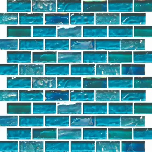 1" x 2" Boca Florida Beaches Glass, Glass Mosaic, 11 SQFT/Box Sold By Sheet Turquoise 1" x 2" Boca Florida Beaches Glass, Glass Mosaic, 11 SQFT/Box Sold By Sheet Turquoise
