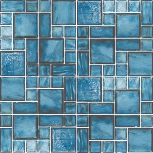 Multi Tsarevna Royal Crown Glass, Glass Mosaic, 11 SQFT/Box Sold By Sheet Blue Gray Multi Tsarevna Royal Crown Glass, Glass Mosaic, 11 SQFT/Box Sold By Sheet Blue Gray