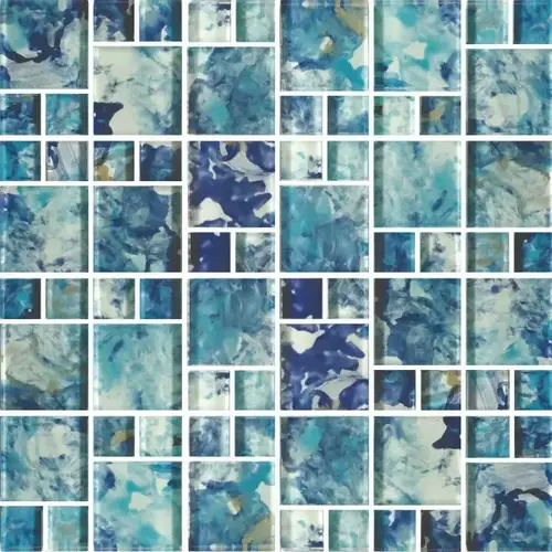Multi Siesta Florida Beaches Glass, Glass Mosaic, 11 SQFT/Box Sold By Sheet Multi Siesta Florida Beaches Glass, Glass Mosaic, 11 SQFT/Box Sold By Sheet