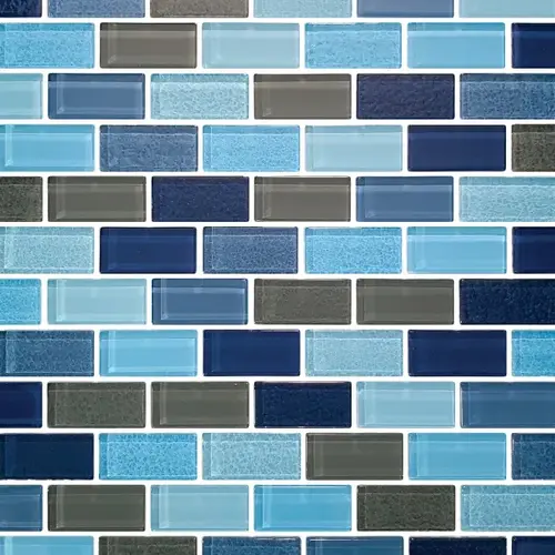 1" x 2" Cozumel Riviera Maya Glass, Glass Mosaic, 22 SQFT/Box Sold By Sheet 1" x 2" Cozumel Riviera Maya Glass, Glass Mosaic, 22 SQFT/Box Sold By Sheet
