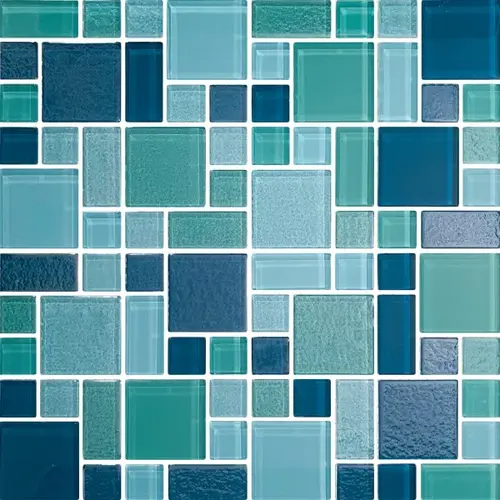 Multi Akumal Riviera Maya Glass, Glass Mosaic, 22 SQFT/Box Sold By Sheet Green Multi Akumal Riviera Maya Glass, Glass Mosaic, 22 SQFT/Box Sold By Sheet Green