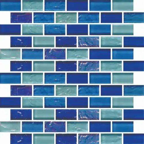 1" x 2" Padre Texas Beaches, Glass Mosaic, 11 SQFT/Box Sold By Sheet Blue 1" x 2" Padre Texas Beaches, Glass Mosaic, 11 SQFT/Box Sold By Sheet Blue