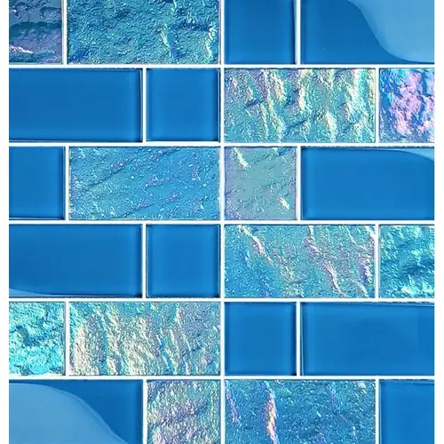 Multi Hecate Lunar Glass, Glass Mosaic, 11 SQFT/Box Sold By Sheet Blue Multi Hecate Lunar Glass, Glass Mosaic, 11 SQFT/Box Sold By Sheet Blue