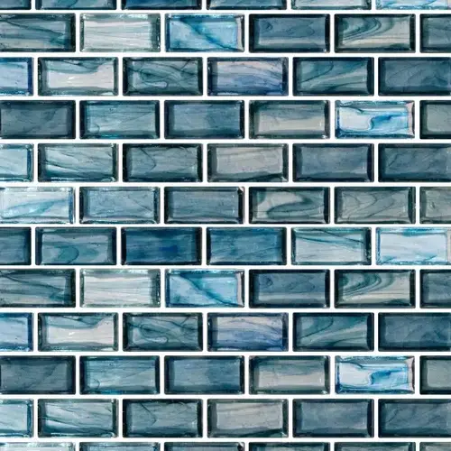 1" x 2" Tsarevna Royal Crown Glass, Glass Mosaic, 11 SQFT/Box Sold By Sheet Blue Gray 1" x 2" Tsarevna Royal Crown Glass, Glass Mosaic, 11 SQFT/Box Sold By Sheet Blue Gray