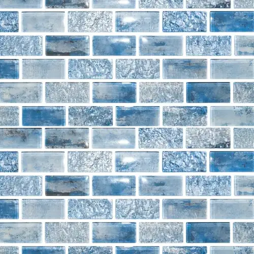 1" x 2" Elysium Sky Glass, Glass Mosaic, 11 SQFT/Box Sold By Sheet 1" x 2" Elysium Sky Glass, Glass Mosaic, 11 SQFT/Box Sold By Sheet