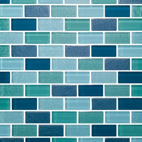 1" x 2" Akumal Riviera Maya Glass, Glass Mosaic, 22 SQFT/Box Sold By Sheet Green 1" x 2" Akumal Riviera Maya Glass, Glass Mosaic, 22 SQFT/Box Sold By Sheet Green