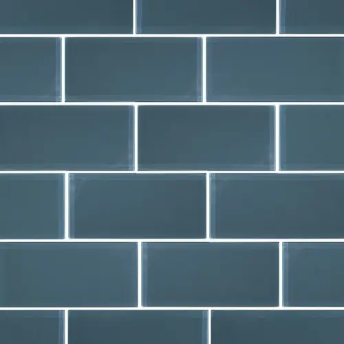 2" x 4" Blue Gray Seclusion Glass, Glass Mosaic, 11 SQFT/Box Sold By Sheet 2" x 4" Blue Gray Seclusion Glass, Glass Mosaic, 11 SQFT/Box Sold By Sheet