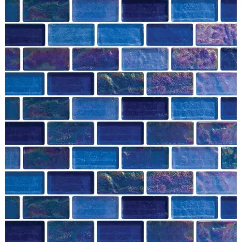 1" x 2" The Caitlins New Zealand Glass, Glass Mosaic, 11 SQFT/Box Sold By Sheet Blue 1" x 2" The Caitlins New Zealand Glass, Glass Mosaic, 11 SQFT/Box Sold By Sheet Blue