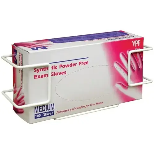White Plastic Coated Steel Wire Single Glove Box Holder White Plastic Coated Steel Wire Single Glove Box Holder