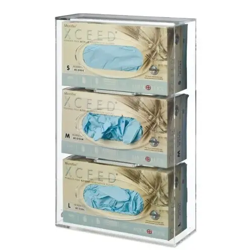 Acrylic Deluxe Triple Glove Box Holder Acrylic Deluxe Triple Glove Box Holder