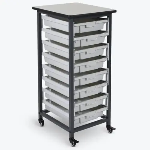 Mobile Bin Storage Unit - Single Row - Small Bins Mobile Bin Storage Unit - Single Row - Small Bins
