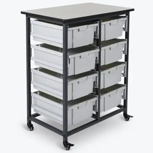 Mobile Bin Storage Unit - Double Row - Large Bins Mobile Bin Storage Unit - Double Row - Large Bins