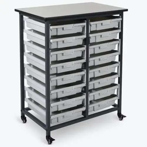 Mobile Bin Storage Unit,double Row, Small Bins Mobile Bin Storage Unit,double Row, Small Bins