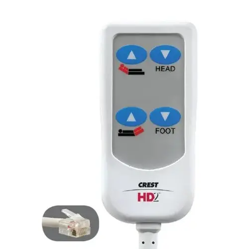 Hd2 Bed Control, 8 Foot Cord, 6-Pin Rj12, 4 Button, White Hd2 Bed Control, 8 Foot Cord, 6-Pin Rj12, 4 Button, White