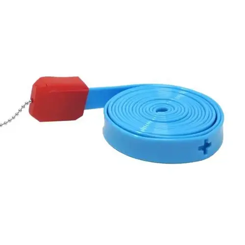 Cleangrip Plastic Anti-Ligature Tether, 6 Ft Blue Cord, 2 Red Adapters And #6 Bead Chain/coupling Cleangrip Plastic Anti-Ligature Tether, 6 Ft Blue Cord, 2 Red Adapters And #6 Bead Chain/coupling