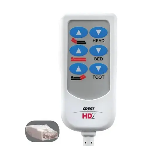 Hd2 Bed Control, 8 Foot Cord, 8-Pin Rj45, 6 Button, White Hd2 Bed Control, 8 Foot Cord, 8-Pin Rj45, 6 Button, White
